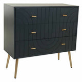 Chest of drawers Alexandra House Living Golden Dark grey MDF Wood 78 x 37 x 80 cm-0