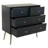 Chest of drawers Alexandra House Living Golden Dark grey MDF Wood 78 x 37 x 80 cm-5