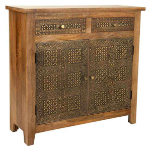 Sideboard Alexandra House Living Natural Brass Mango wood 33 x 102 x 102 cm-0