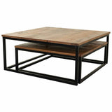 Set of 2 tables Alexandra House Living Natural Iron Mango wood 75 x 34 x 75 cm-2