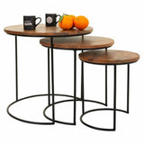 Set of 3 tables Alexandra House Living Natural Iron Mango wood 53 x 54 x 53 cm-4