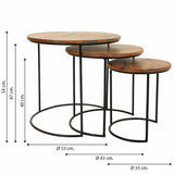 Set of 3 tables Alexandra House Living Natural Iron Mango wood 53 x 54 x 53 cm-1