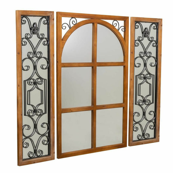 Wall mirror Alexandra House Living Natural Glass Fir wood 3 x 127 x 76 cm-0