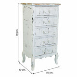 Chest of drawers Alexandra House Living White Fir wood MDF Wood 40 x 98 x 50 cm-1