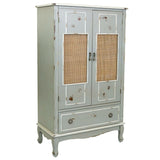 Cupboard Alexandra House Living Grey Rattan Fir wood MDF Wood 42 x 138 x 80 cm-0