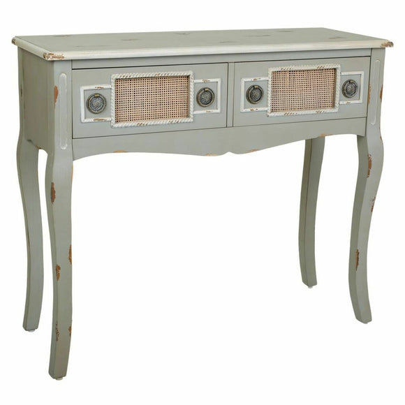 Hall Table with Drawers Alexandra House Living Grey Rattan Fir wood MDF Wood 33 x 77 x 90 cm-0