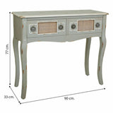 Hall Table with Drawers Alexandra House Living Grey Rattan Fir wood MDF Wood 33 x 77 x 90 cm-1