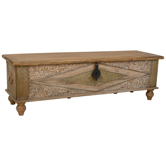 Chest Alexandra House Living Brass Mango wood 45 x 46 x 150 cm-0