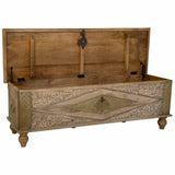 Chest Alexandra House Living Brass Mango wood 45 x 46 x 150 cm-8