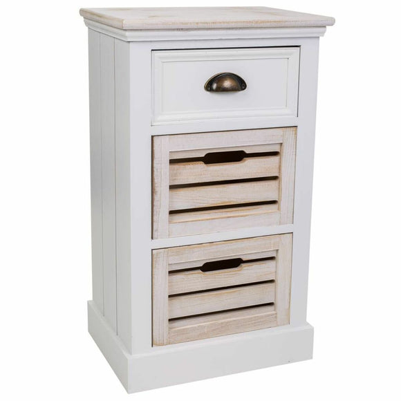 Chest of drawers Alexandra House Living White Brown Paolownia wood MDF Wood 30 x 68 x 40 cm-0