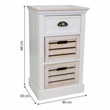 Chest of drawers Alexandra House Living White Brown Paolownia wood MDF Wood 30 x 68 x 40 cm-1