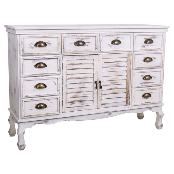 Sideboard Alexandra House Living White Paolownia wood 33 x 78 x 113 cm-0