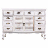 Sideboard Alexandra House Living White Paolownia wood 33 x 78 x 113 cm-7