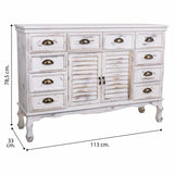 Sideboard Alexandra House Living White Paolownia wood 33 x 78 x 113 cm-1