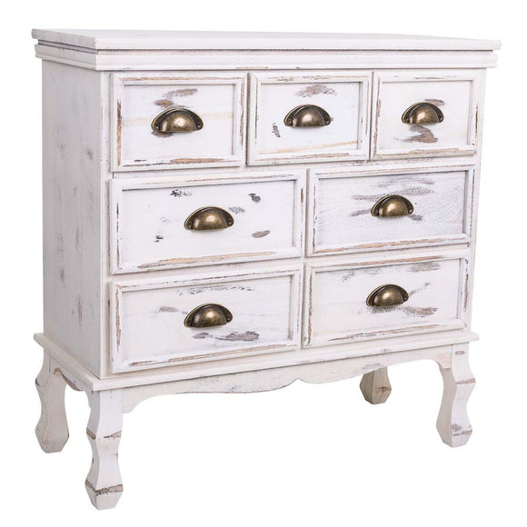 Chest of drawers Alexandra House Living White Paolownia wood 30 x 70 x 70 cm-0