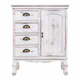 Hall Table with Drawers Alexandra House Living White Paolownia wood 30 x 80 x 65 cm-8