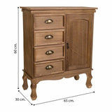 Hall Table with Drawers Alexandra House Living Brown Paolownia wood 30 x 80 x 65 cm-2