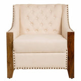 Armchair Alexandra House Living Beige 80 x 80 x 72 cm Upholstery-3