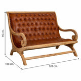 Sofa Alexandra House Living Brown 100 x 95 x 128 cm-1