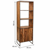 Shelves Alexandra House Living Natural Iron Acacia 40 x 180 x 60 cm-1