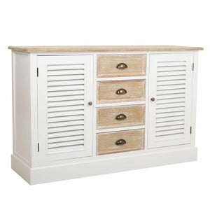 Sideboard Alexandra House Living White Paolownia wood MDF Wood 40 x 80 x 124 cm-0