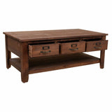 Centre Table Alexandra House Living Brown Fir wood MDF Wood 66 x 48 x 120 cm-5