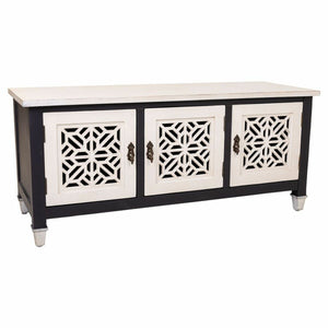 Occasional Furniture Alexandra House Living White Black Fir wood MDF Wood 40 x 46 x 105 cm-0