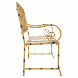 Bench Alexandra House Living Yellow Metal 50 x 92 x 126 cm-7