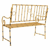 Bench Alexandra House Living Yellow Metal 50 x 92 x 126 cm-6