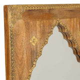 Wall mirror Alexandra House Living Brown Brass Mango wood MDF Wood 2 x 121 x 45 cm-2