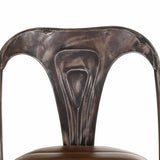 Stool Alexandra House Living Brown Black Leather Iron 53 x 105 x 49 cm-4