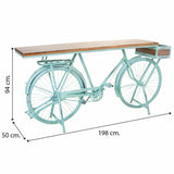 Hall Alexandra House Living Bike Turquoise Wood Iron 50 x 94 x 198 cm-1