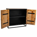 Console Alexandra House Living Black Wood Iron 40 x 82 x 89 cm-7