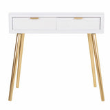 Hall Table with Drawers Alexandra House Living Golden MDF Wood 41 x 78 x 82 cm-6