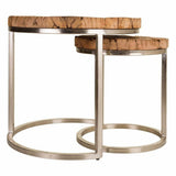 Set of 2 tables Alexandra House Living Natural Iron Mango wood-6