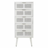 Chest of drawers Alexandra House Living White Bamboo MDF Wood 36 x 100 x 42 cm-6