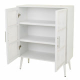 Cupboard Alexandra House Living Silver white wedding Bamboo MDF Wood 37 x 101 x 80 cm-4