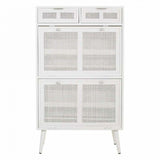 Shoe cupboard Alexandra House Living White 32 x 120 x 70 cm Grille-8