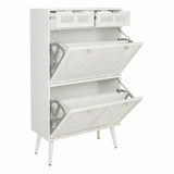 Shoe cupboard Alexandra House Living White 32 x 120 x 70 cm Grille-7