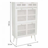 Shoe cupboard Alexandra House Living White 32 x 120 x 70 cm Grille-1