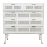 Chest of drawers Alexandra House Living White Bamboo MDF Wood 39 x 81 x 80 cm-6