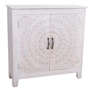 Console Alexandra House Living White Mango wood 33 x 90 x 90 cm-0