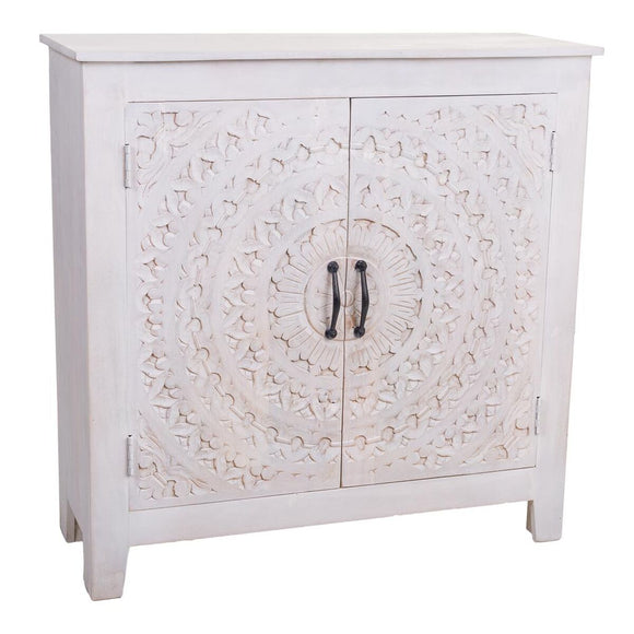 Console Alexandra House Living White Mango wood 33 x 90 x 90 cm-0