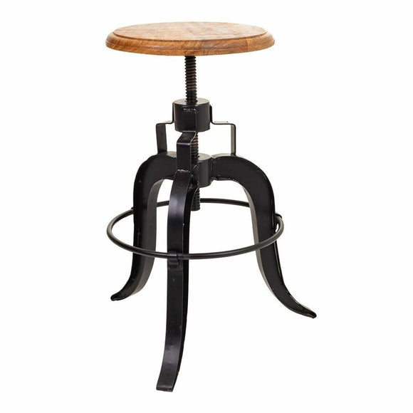 Stool Alexandra House Living Brown Black Iron Mango wood 48 x 54 x 48 cm-0