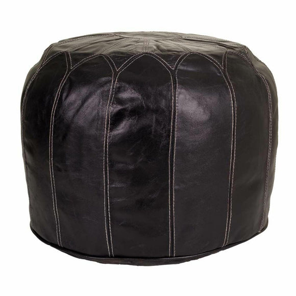 Pouffe Alexandra House Living Black Leather 48 x 35 x 48 cm-0