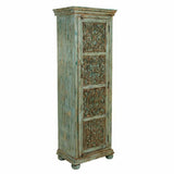 Cupboard Alexandra House Living Blue Mango wood 40 x 165 x 56 cm-3