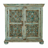 Console Alexandra House Living Blue Mango wood 40 x 90 x 90 cm-0