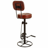 Stool Alexandra House Living Brown Black Leather Iron 41 x 117 x 41 cm Pedals-1