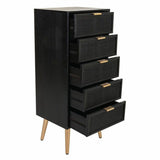 Chest of drawers Alexandra House Living Black Golden MDF Wood-5