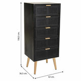 Chest of drawers Alexandra House Living Black Golden MDF Wood-1